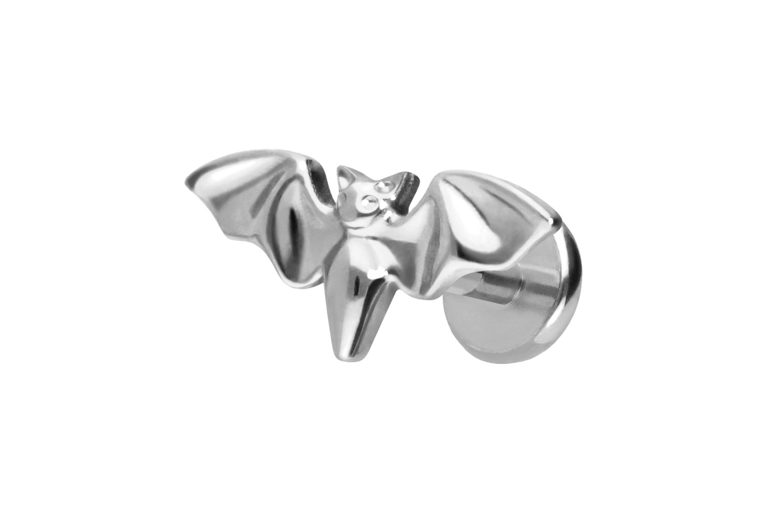 Titan Labret Piercing mit Push Fit FLEDERMAUS